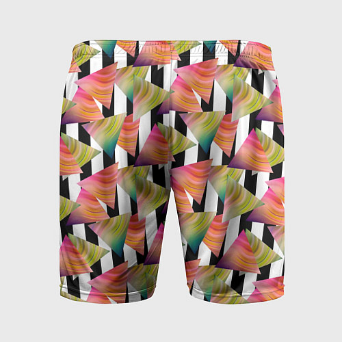 Мужские спортивные шорты Абстрактный полосатый узор / 3D-принт – фото 2
