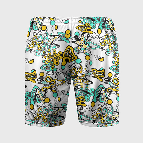 Мужские спортивные шорты Абстрактный современный узор в стиле граффити / 3D-принт – фото 2