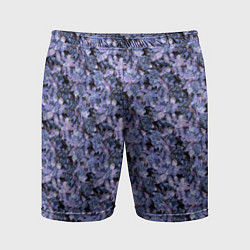 Мужские спортивные шорты Сине-фиолетовый цветочный узор