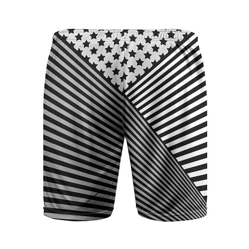 Мужские спортивные шорты Полосатый комбинированный узор / 3D-принт – фото 2