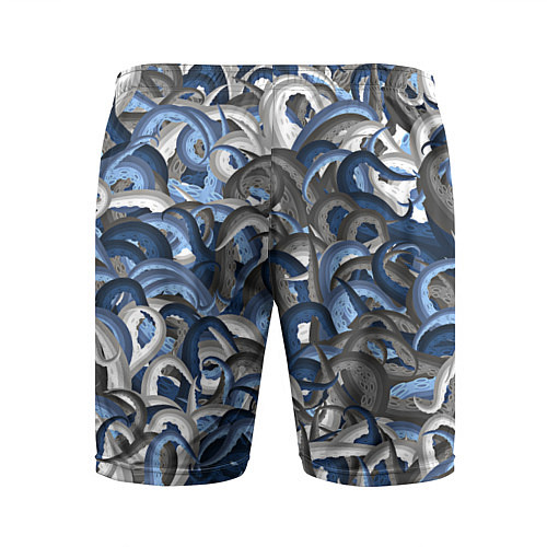 Мужские спортивные шорты Синий камуфляж с щупальцами / 3D-принт – фото 2