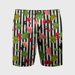 Шорты спортивные мужские Ягодно-арбузный микс, цвет: 3D-принт
