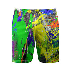 Шорты спортивные мужские Брызги красок Grunge Paints, цвет: 3D-принт