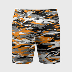 Шорты спортивные мужские Тигровый камуфляж, цвет: 3D-принт