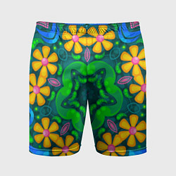 Шорты спортивные мужские Цветы и узоры - Калейдоскоп, цвет: 3D-принт