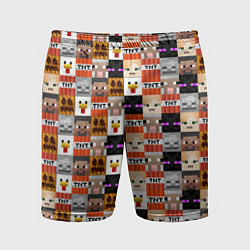 Шорты спортивные мужские MINECRAFT КУБИКИ ПЕРСОНАЖИ, цвет: 3D-принт