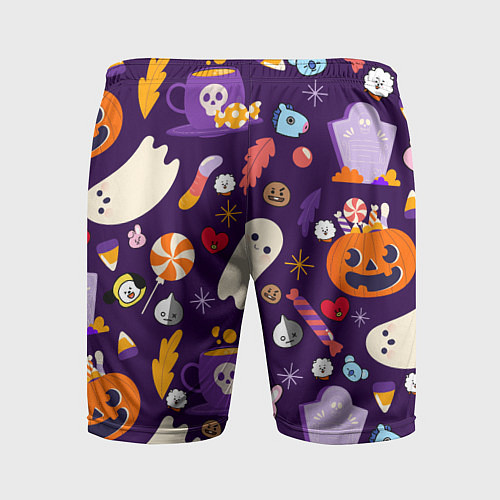 Мужские спортивные шорты HALLOWEEN BTS BT21 PATTERN БТ21 БТС ХЕЛЛОУИН / 3D-принт – фото 2