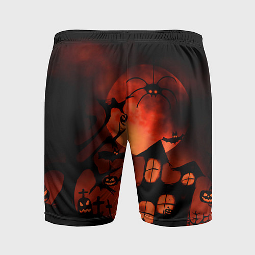 Мужские спортивные шорты Красная луна на Хэллоуин / 3D-принт – фото 2