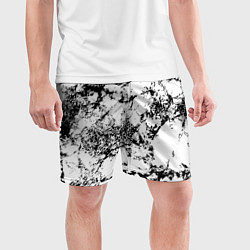 Шорты спортивные мужские Эффект линогравюры, цвет: 3D-принт — фото 2
