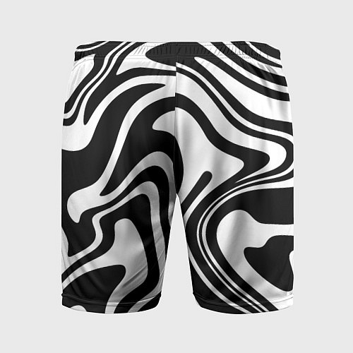 Мужские спортивные шорты Черно-белые полосы Black and white stripes / 3D-принт – фото 2