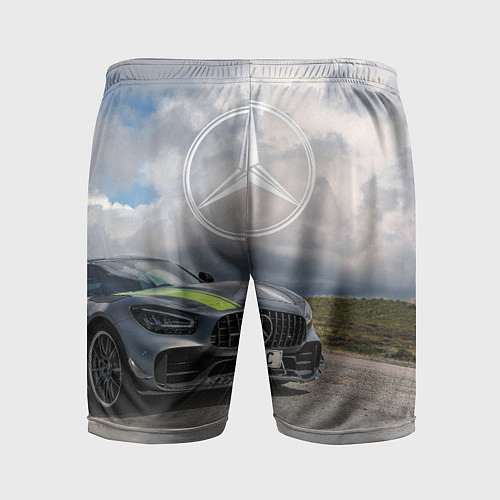 Мужские спортивные шорты Mercedes V8 Biturbo Racing Team AMG / 3D-принт – фото 2