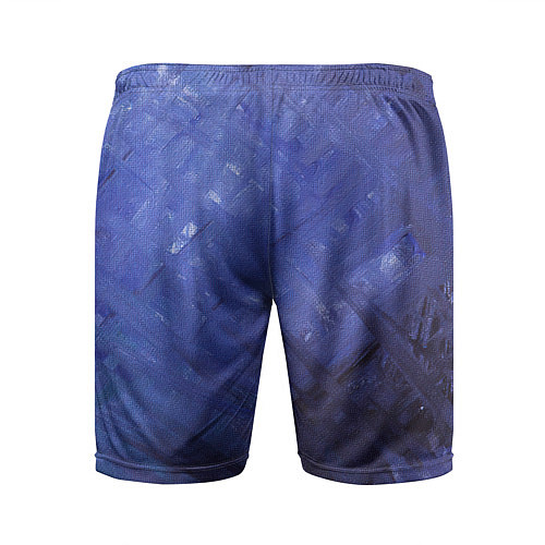 Мужские спортивные шорты Синие акварельные мазки / 3D-принт – фото 2