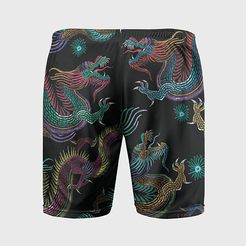 Мужские спортивные шорты Цветные драконы / 3D-принт – фото 2