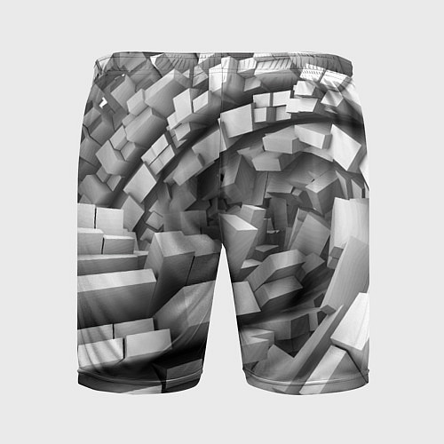 Мужские спортивные шорты Геометрическая объёмная абстракция / 3D-принт – фото 2