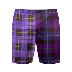 Шорты спортивные мужские Purple Checkered, цвет: 3D-принт