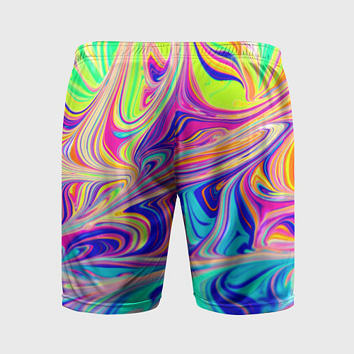 Мужские спортивные шорты Аномально яркие цветные разводы / 3D-принт – фото 2