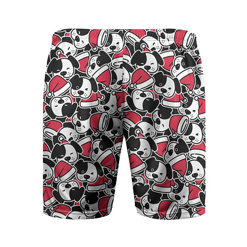 Мужские спортивные шорты Щенки и красные колпаки / 3D-принт – фото 2