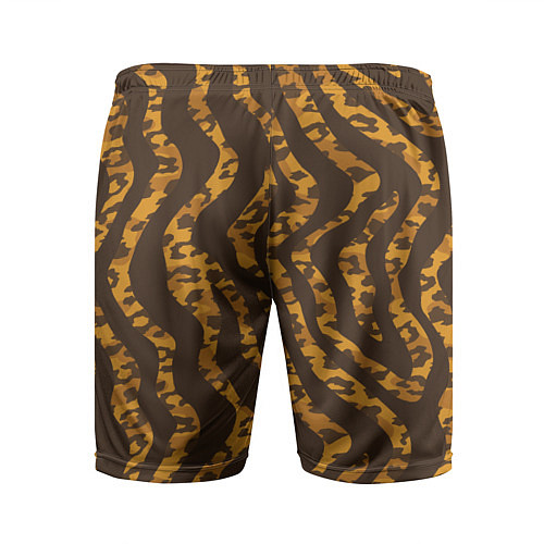 Мужские спортивные шорты Шкура тигра леопарда гибрид / 3D-принт – фото 2