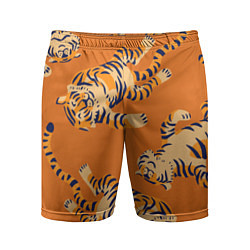 Шорты спортивные мужские Тигр паттерн, цвет: 3D-принт