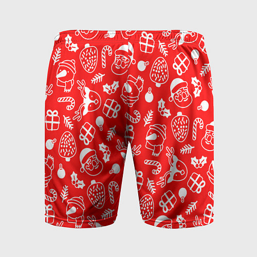 Мужские спортивные шорты Новогодний узор паттерн / 3D-принт – фото 2