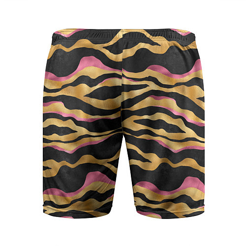 Мужские спортивные шорты Тигровый окрас Gold Pink / 3D-принт – фото 2