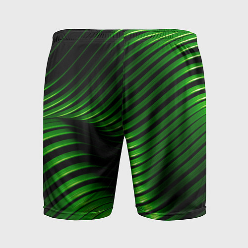 Мужские спортивные шорты Волны изумрудного металла / 3D-принт – фото 2