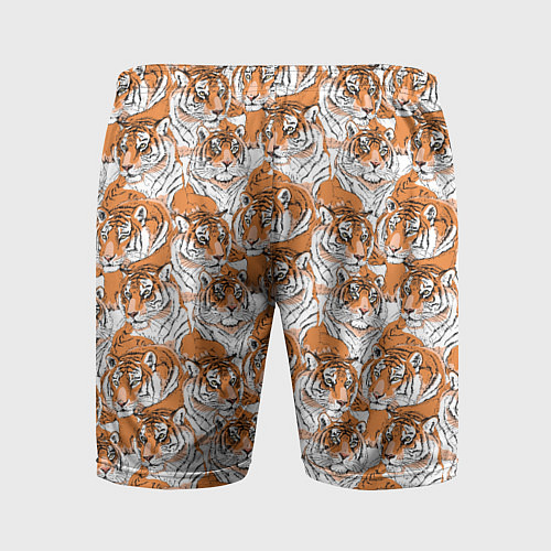 Мужские спортивные шорты Тигры рисованный стиль / 3D-принт – фото 2