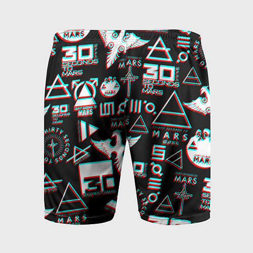 Мужские спортивные шорты 30 Seconds to Mars - Glitch / 3D-принт – фото 2