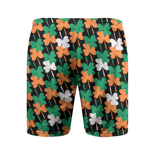 Мужские спортивные шорты Клевер в цветах Ирландского флага паттерн / 3D-принт – фото 2