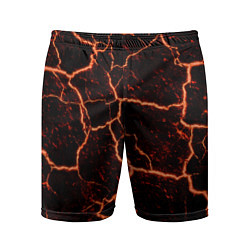 Шорты спортивные мужские Раскаленная лаваhot lava, цвет: 3D-принт