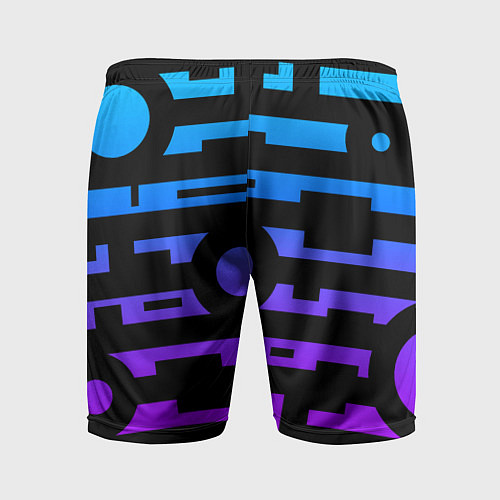 Мужские спортивные шорты Неоновая геометрия Neon / 3D-принт – фото 2