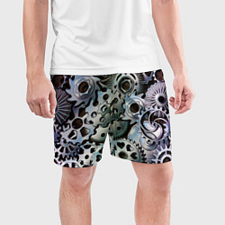 Шорты спортивные мужские Стимпанк шестеренки Steampunk, цвет: 3D-принт — фото 2