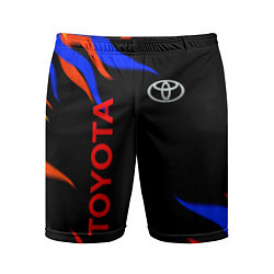 Шорты спортивные мужские Toyota Разноцветный огонь, цвет: 3D-принт
