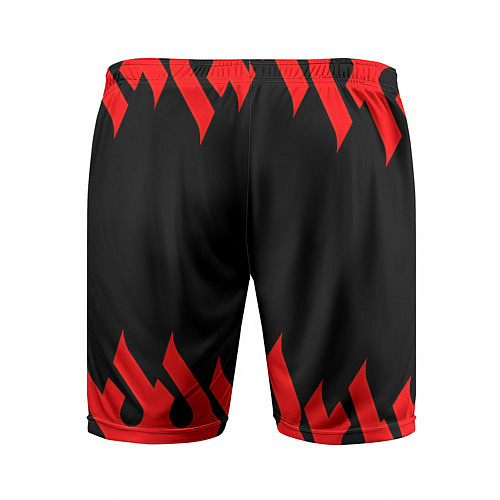 Мужские спортивные шорты Mitsubish: Нарисованный огонь / 3D-принт – фото 2