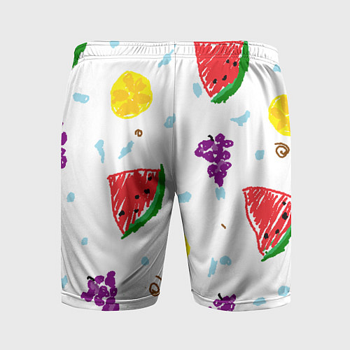 Мужские спортивные шорты Пиксельные фрукты / 3D-принт – фото 2