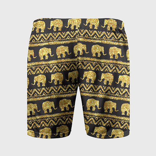 Мужские спортивные шорты Золотые слоны / 3D-принт – фото 2