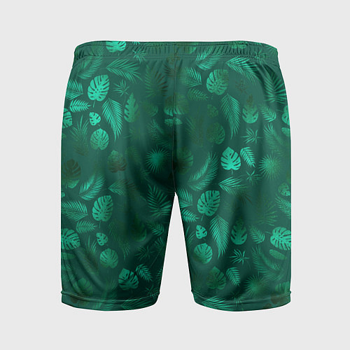 Мужские спортивные шорты Яркие зеленые листья / 3D-принт – фото 2