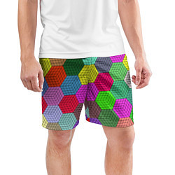 Шорты спортивные мужские Геометрический узор Pattern, цвет: 3D-принт — фото 2