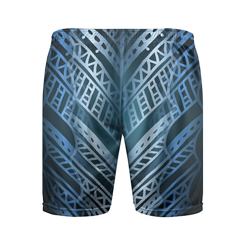 Мужские спортивные шорты Неоновый абстрактный узор Синий и голубой неон на / 3D-принт – фото 2