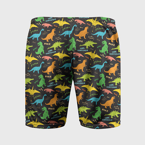 Мужские спортивные шорты Разноцветные Динозавры / 3D-принт – фото 2