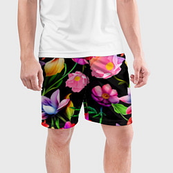 Шорты спортивные мужские Цветочный узор Floral pattern, цвет: 3D-принт — фото 2