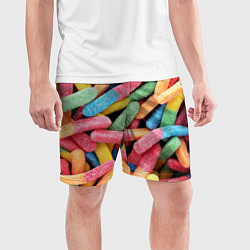 Шорты спортивные мужские Мармеладные червячки, цвет: 3D-принт — фото 2