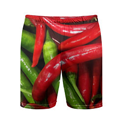 Шорты спортивные мужские Жгучие перцы, цвет: 3D-принт