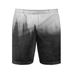Шорты спортивные мужские Туманный лес - туман, цвет: 3D-принт