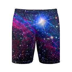 Шорты спортивные мужские Открытый космос Star Neon, цвет: 3D-принт