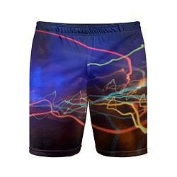 Шорты спортивные мужские Neon vanguard pattern Lightning Fashion 2023, цвет: 3D-принт