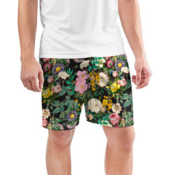 Шорты спортивные мужские Паттерн из летних цветов Summer Flowers Pattern, цвет: 3D-принт — фото 2