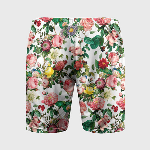 Мужские спортивные шорты Узор из летних роз Summer Roses Pattern / 3D-принт – фото 2