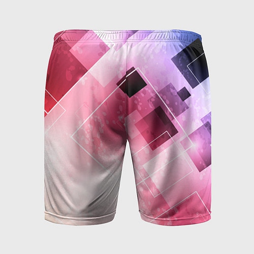 Мужские спортивные шорты Розово-голубая абстрактная геометрия / 3D-принт – фото 2