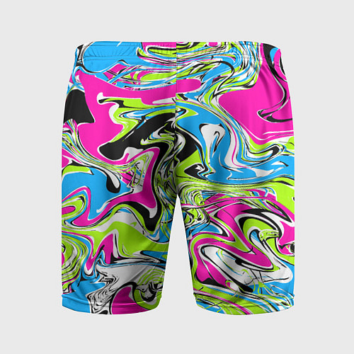 Мужские спортивные шорты Абстрактные мраморные разводы в ярких цветах Поп а / 3D-принт – фото 2